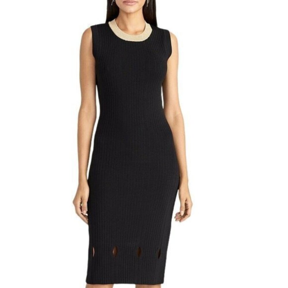 SALE. RACHEL Rachel Roy Black Bodycon Ribbed Dress.S,XXL